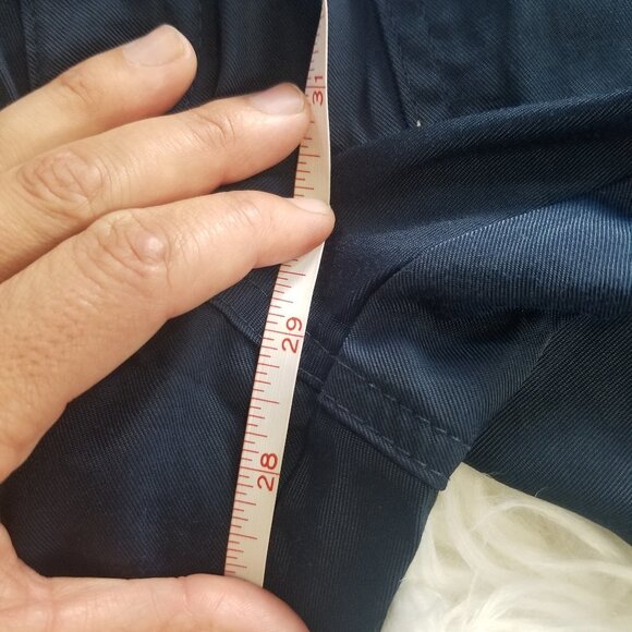 Flosport Navy Blue Work Pants Flap Zipper Front Deep Pockets Belt Loop - Picture 13 of 14